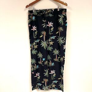 👠Old Navy linen blend tropical print pants.  Size M